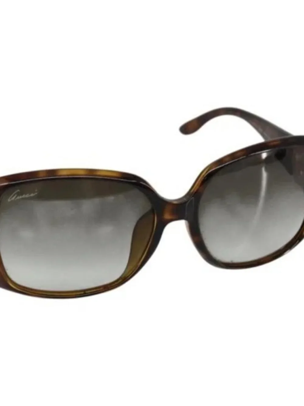 GUCCI Interlocking G Sunglasses Plastic Brown Auth SW1673